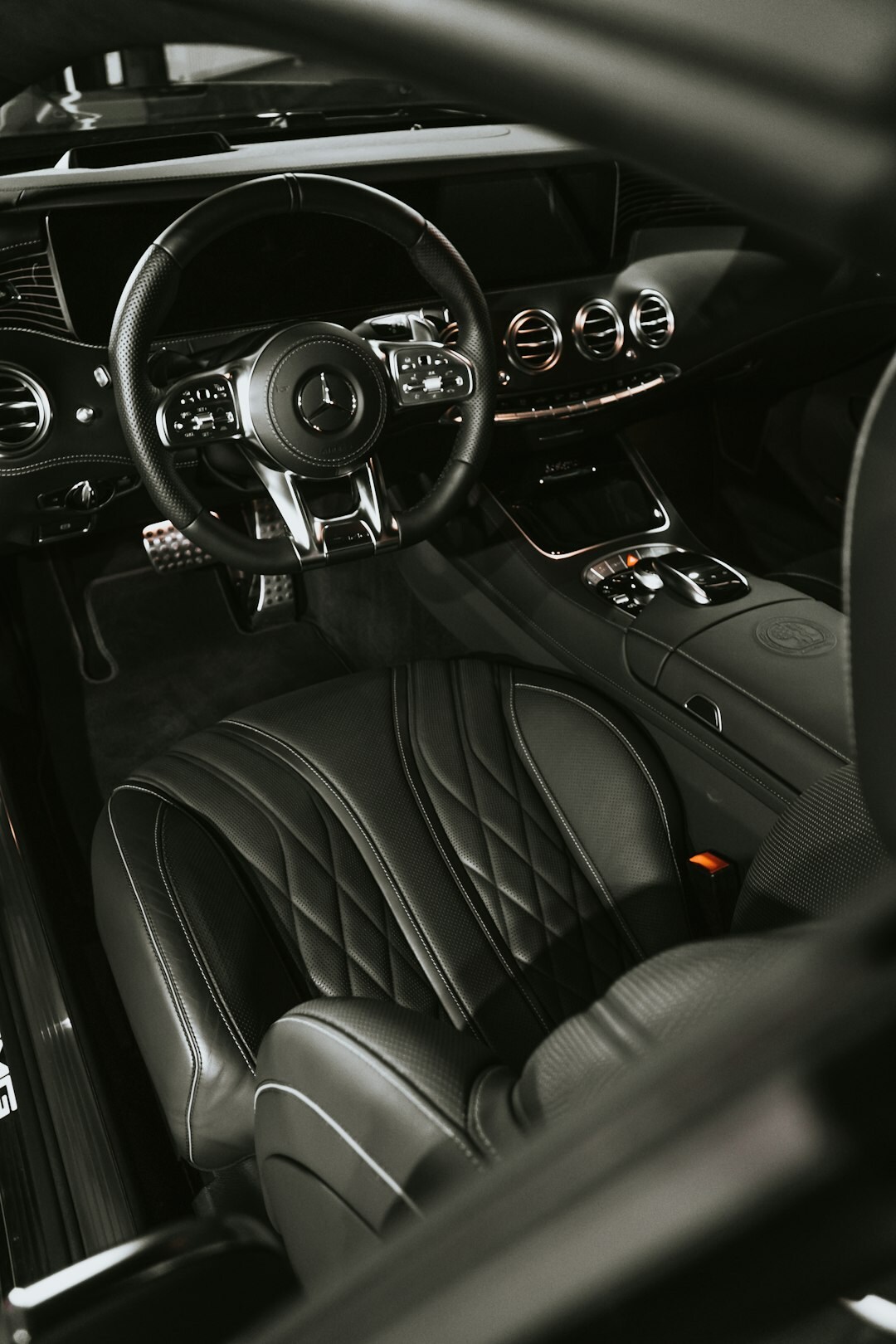 luxury car interior leather seats
